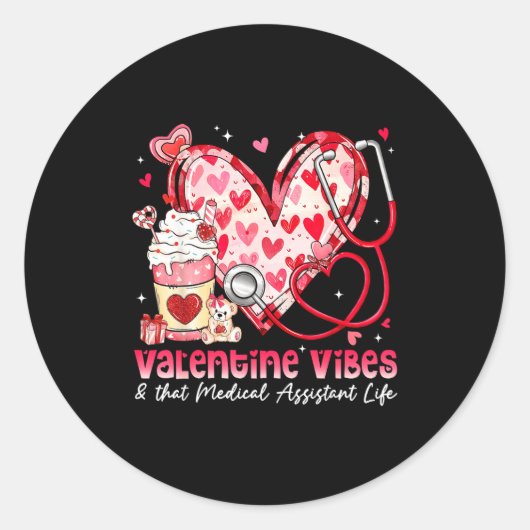 Valentine Vibes &amp; That Medical Istant Life Gir ラウンドシール (正面)