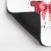 Valentine Vibes Valentines Day Pink Bow Girl Women マウスパッド (コーナー)