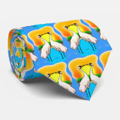 Valentine Whopping Cranes in Love Heart Neck Tie ネクタイ (ロール)