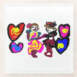 Valentine win love ガラスコースター