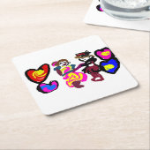 Valentine win love スクエアペーパーコースター (アングル)