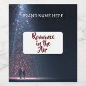 Valentine Wine Label Romance in the Air Dark Theme ワインラベル (シングルラベル)
