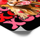 Valentine Xoxo Highland Cow Cute Coquette Bow West ポスター (角)