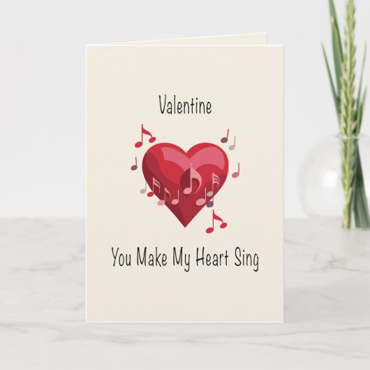 Valentine You Make My Heart Sing Folded Card シーズンカード (正面)