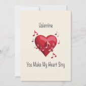 Valentine you make my heart sing postcard シーズンカード (正面)