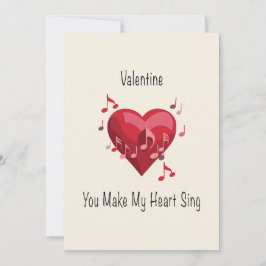 Valentine you make my heart sing postcard シーズンカード