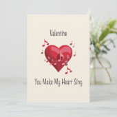 Valentine you make my heart sing postcard シーズンカード (スタンド正面)