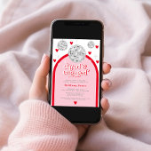 Valentinesハートディスコ溝ブライダルシャワー写真 招待状