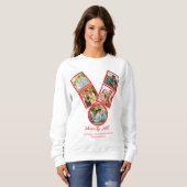Valentinesパーソナライズされた Day V字型フォトコラージュ スウェットシャツ (正面フル)