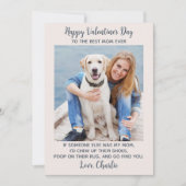 Valentines おもしろい Day DOG MOM Personalize Pet Photo シーズンカード (正面)