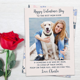 Valentines おもしろい Day DOG MOM Personalize Pet Photo シーズンカード