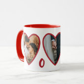 Valentines モダン RedHeartsフォトマグカップ マグカップ (正面左)