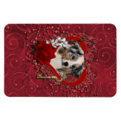 Valentines – 私のハートへの鍵- Australian Shepherd マグネット (横)