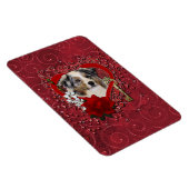 Valentines – 私のハートへの鍵- Australian Shepherd マグネット (右側)