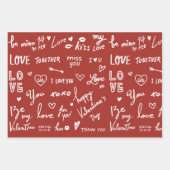 Valentines 19" x 29"ラッピング紙シート、マット ラッピングペーパーシート (正面3)