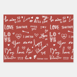Valentines 19" x 29"ラッピング紙シート、マット ラッピングペーパーシート