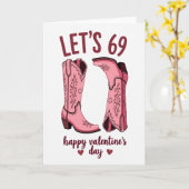 Valentines 69 Pink Boots Card カード (黄色い花)