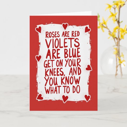 Valentines Adult Roses Are Red Card カード (黄色い花)