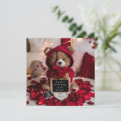 Valentines baby reveal Pregnancy Announcement Card 案内状 (スタンド正面)