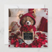 Valentines baby reveal Pregnancy Announcement Card 案内状 (正面)