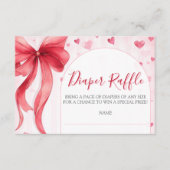 Valentines Baby Shower Diaper Raffle  エンクロージャーカード (正面)