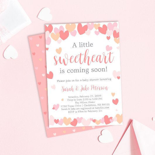 Valentine's Baby Shower Invitation 招待状