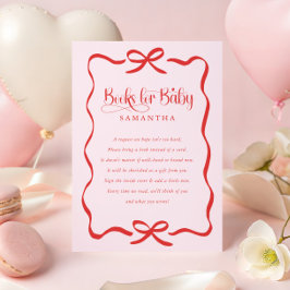 Valentines bow girl baby shower books for baby  エンクロージャーカード
