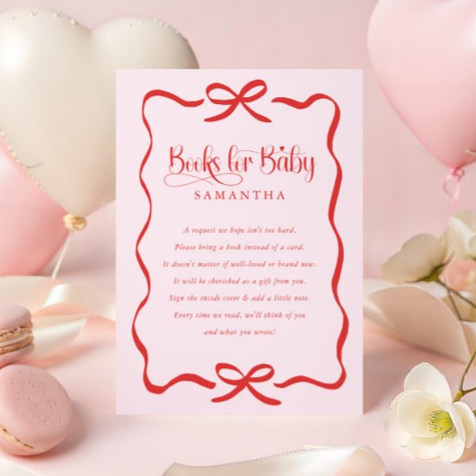 Valentines bow girl baby shower books for baby エンクロージャーカード