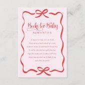 Valentines bow girl baby shower books for baby  エンクロージャーカード (正面)
