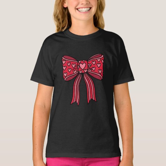 Valentines bow,  hearts bow  tシャツ (正面)