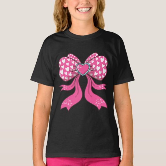 Valentines bow,  hearts bow  tシャツ (正面)