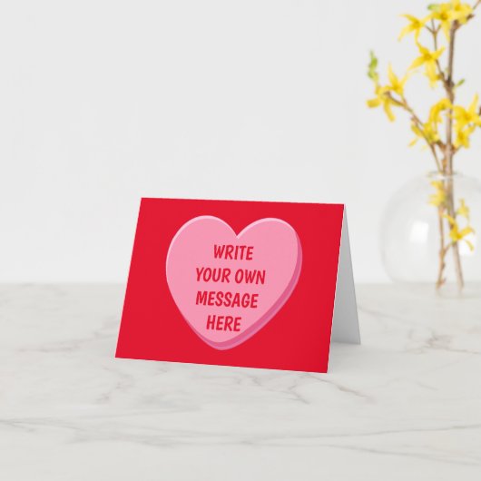 VALENTINES CANDYハートカスタマイズ可能フレーズ カード (黄色い花)