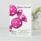 Valentines Candy Covered in Hearts Party  招待状 (スタンド正面)