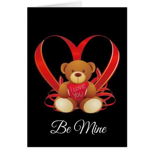 Valentine's Card Bear Be My Valentine (正面)