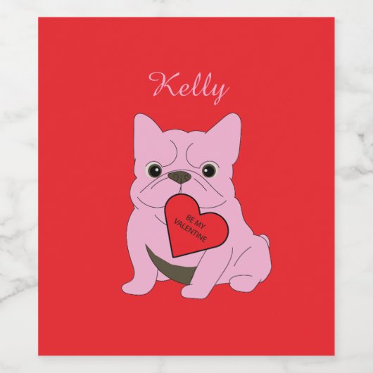 Valentines Card, Dog ワインラベル (シングルラベル)