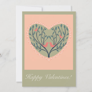 Valentines card with birds and tree design シーズンカード