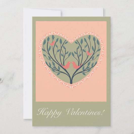 Valentines card with birds and tree design シーズンカード (正面)
