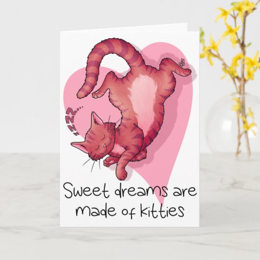 Valentines Cat Card カード (黄色い花)