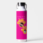 Valentine's Cat Pawprint Humor Cat Photo ウォーターボトル (正面)