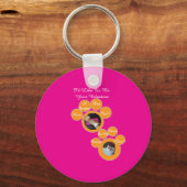 Valentine's Cat Pawprint Humor Cat Photo キーホルダー (正面)