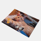 Valentine's Cat Pawprint Humor Cat Photo ドアマット (アングル)