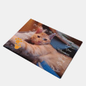 Valentine's Cat Pawprint Humor Cat Photo ドアマット (アングル)