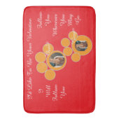 Valentine's Cat Pawprint Humor Cat Photo バスマット (正面縦)