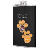 Valentine's Cat Pawprint Humor Cat Photo フラスク (左)