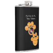 Valentine's Cat Pawprint Humor Cat Photo フラスク (右)