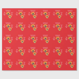 Valentine's Cat Pawprint Humor Cat Photo ラッピングペーパー