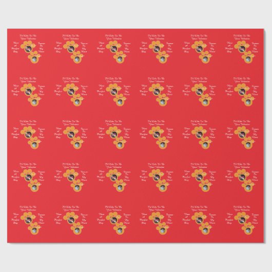 Valentine's Cat Pawprint Humor Cat Photo ラッピングペーパー (フラット)