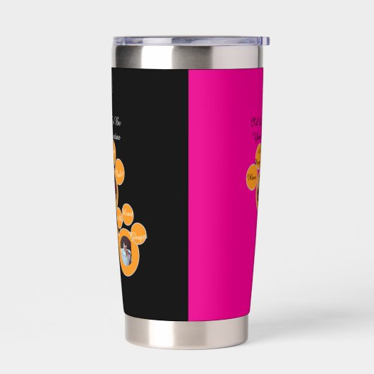 Valentine's Cat Pawprint Humor Cat Photo 保温保冷タンブラー (左面)