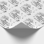 Valentines  Cherub & Romantic Doodle Personalized ラッピングペーパー (角)