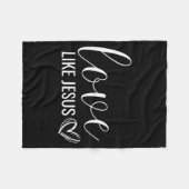 Valentines Christian Love Like Jesus  フリースブランケット (正面(横))